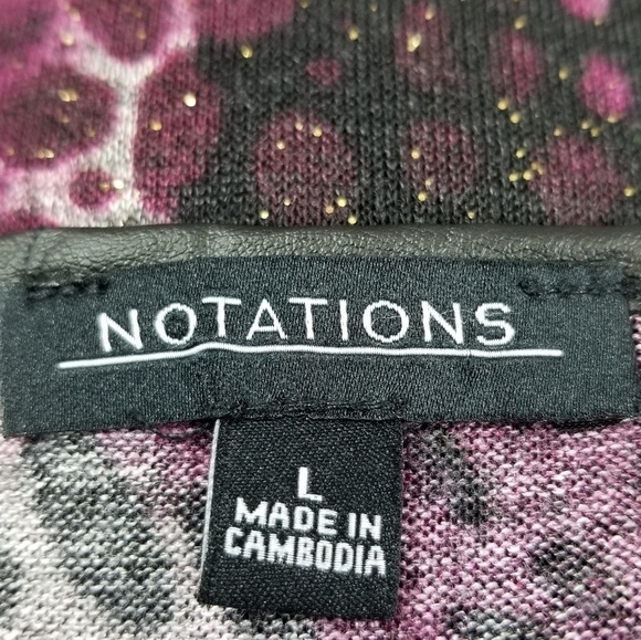 Notations women's sz l stretch knit top - Picture 3 of 8